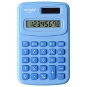 Ovzne Desktop Calculator 8 Digit with Solar Power and LCD Display, or Home, Office, School, Class and Business, 4 Function Small Basic(Blue)